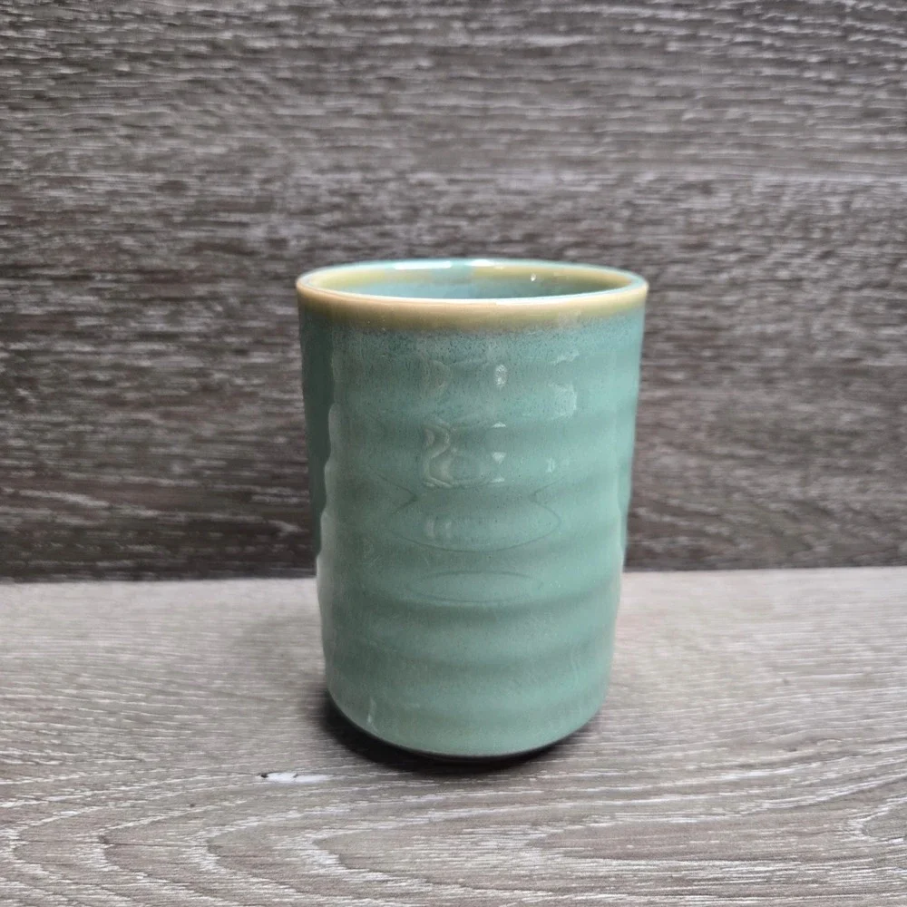 Green Glaze Ceramic Tea Cup 3.5